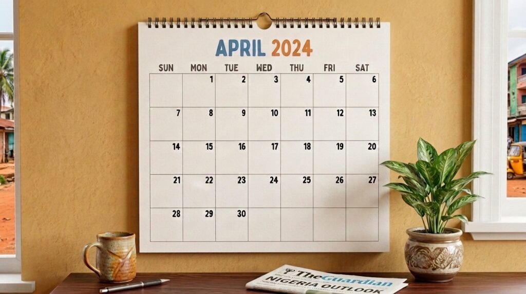 A 30-day calendar