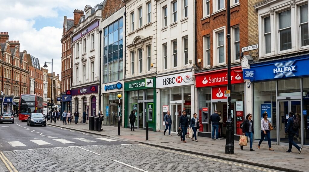 A long lineup of different UK banks