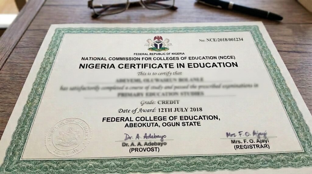 NCE certificate