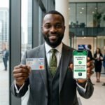 Nigerian man holding UK credit card with no credit history