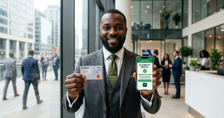 Nigerian man holding UK credit card with no credit history