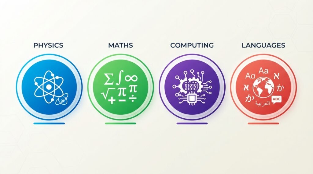Icons indicating STEM subjects