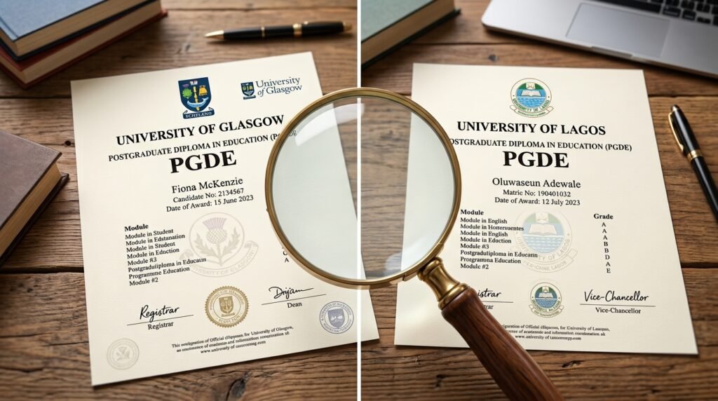 Scottish PGDE and Nigerian PGDE