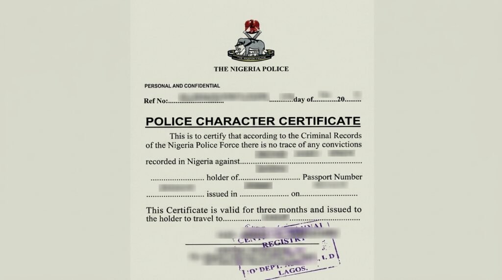 Nigerian Police character certificate sample